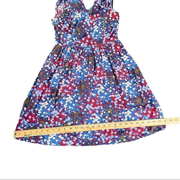 Forever 21 Blue, Red, and White Floral Sleeveless Lightweight Summer Dress Sz M - Picture 10 of 14